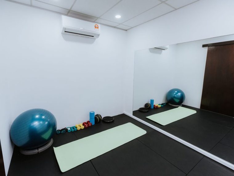 The rehabilitation room, set up for exercise based rehab