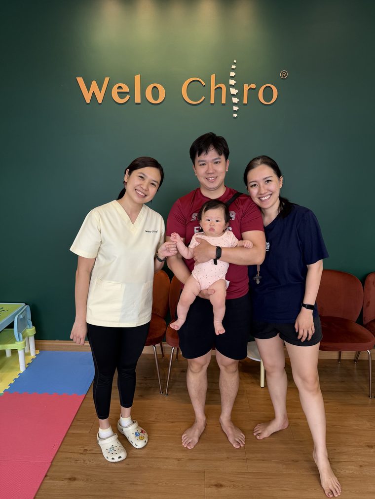 A family at the Welo centre