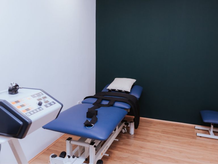 The traction and decompression table at Welo Chiropractic